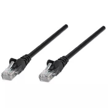 Intellinet tinklo jungiamasis laidas Cat6, 5m, juodas, CCA, U/UTP, PVC, RJ45, paauksuoti kontaktai, apsauga nuo užkabinimo, su gaubteliais, visą gyvenimą trunkanti garantija