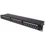 Intellinet skydinis skirstytuvas, Cat6a, FTP, 24 prievadai, 1U, ekranuotas, 90° viršutinis įvadas, juodas