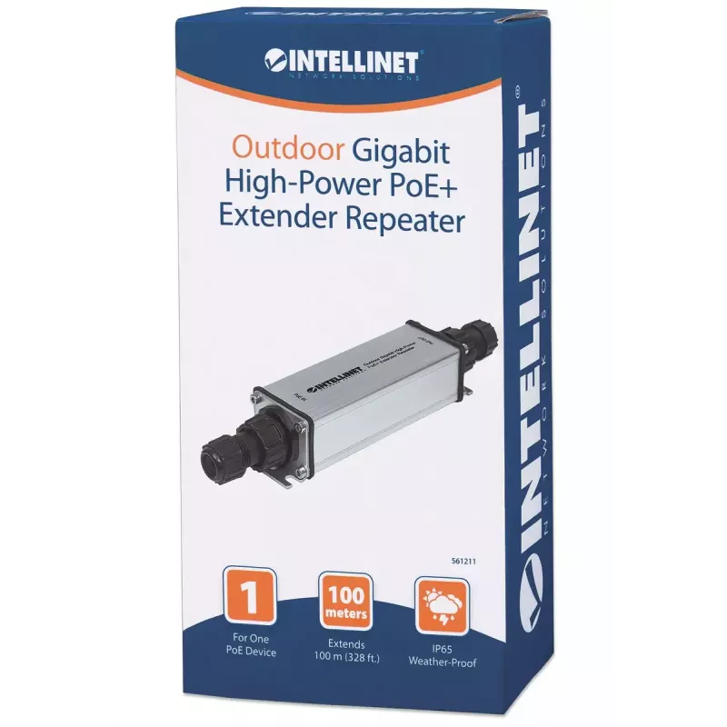 Intellinet 561211 Lauko Gigabit PoE+ ilgintuvas