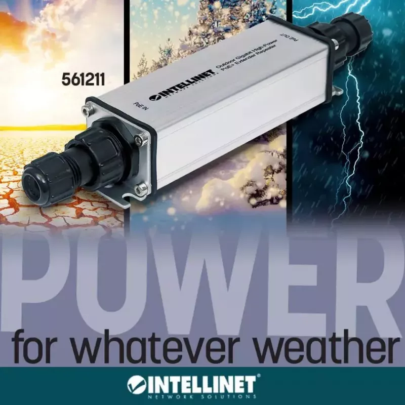 Intellinet 561211 Lauko Gigabit PoE+ ilgintuvas