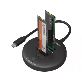 Sandberg USB 3.2 Cloner Dock, skirta NVMe M.2 SSD, juoda, 20 Gbit/s