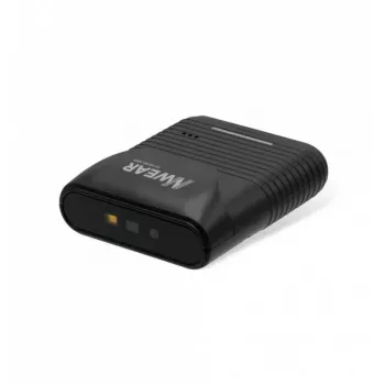 Nešiojamas brūkšninių kodų skaitytuvas Newland WD2 — 1D/2D CMOS, Bluetooth & USB, IP65, 80 m atstumas, įmontuota Li‑Ion baterija, 43 g