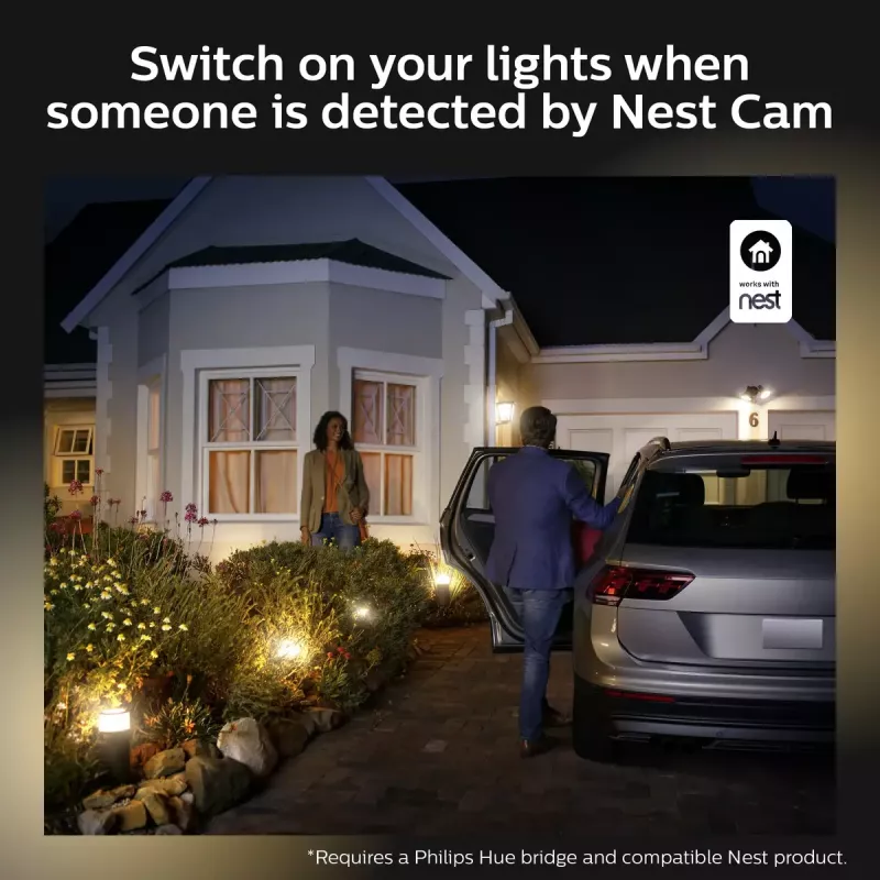 Philips Hue White Welcome Floodlight lauko prožektorius, 20,5W LED, juodas