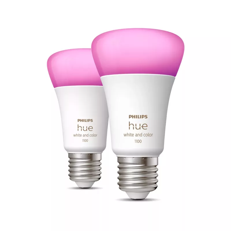 Philips Hue White and colour ambience A60 – E27 išmanioji lemputė – 1100 liumenų (2 vnt. pakuotė)