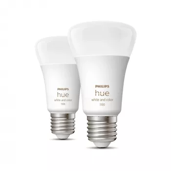 Philips Hue White and colour ambience A60 – E27 išmanioji lemputė – 1100 liumenų (2 vnt. pakuotė)