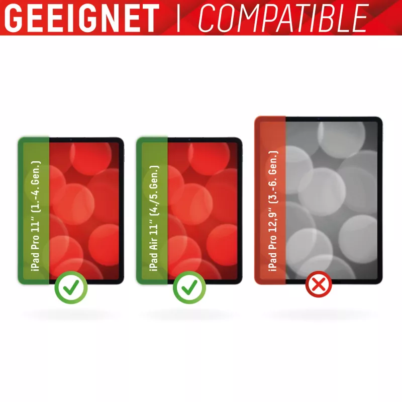 Displex Tablet Glass (9H), apsauginis stiklas Apple iPad Pro 11'' (1./2./3./4. kart.) / Air (4./5. kart.), su Eco montavimo rėmeliu, nedūžtantis, itin plonas, nematomas