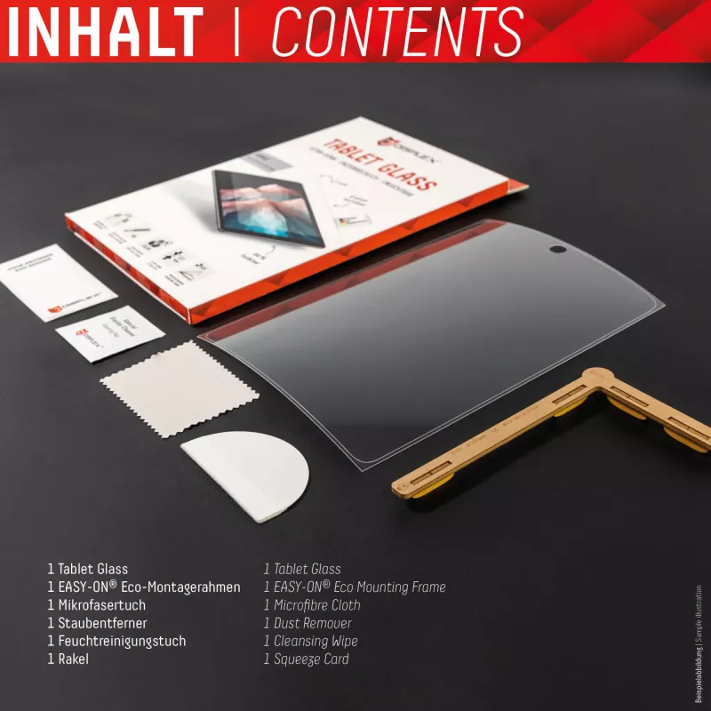Displex Tablet Glass (9H), apsauginis stiklas Apple iPad Pro 11'' (1./2./3./4. kart.) / Air (4./5. kart.), su Eco montavimo rėmeliu, nedūžtantis, itin plonas, nematomas