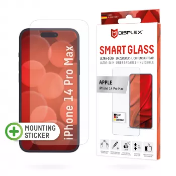 Displex Smart Glass (9H) Apple iPhone 14 Pro Max apsauginis stiklas su EASY-ON® lipdukais, nedūžtantis, itin plonas, nematomas