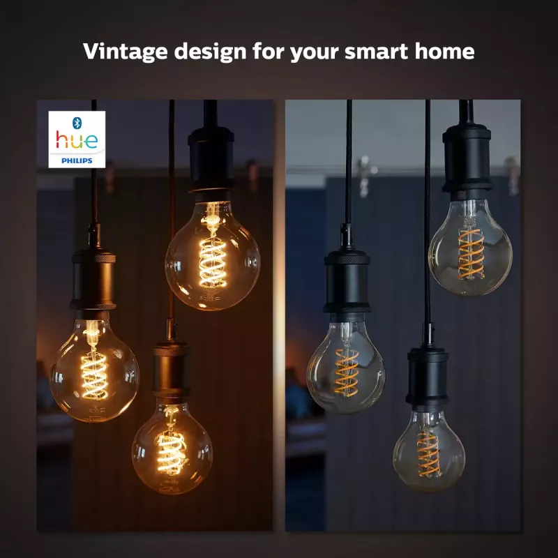 Išmanioji lemputė Philips ST64 Edison E27 Bluetooth / Zigbee, 7 W, permatoma, 60×135 mm