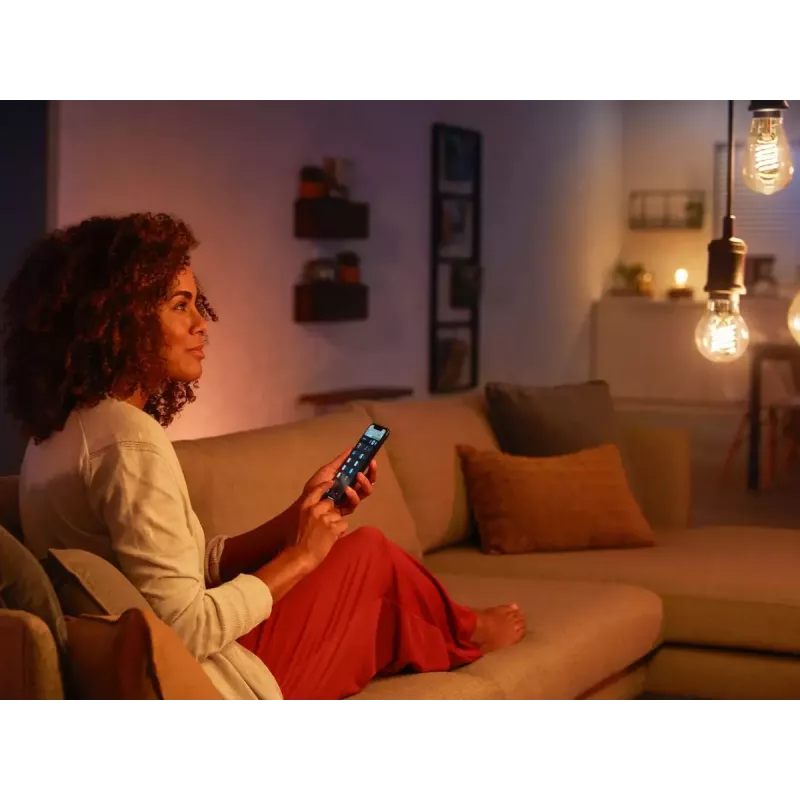 Išmanioji lemputė Philips ST64 Edison E27 Bluetooth / Zigbee, 7 W, permatoma, 60×135 mm