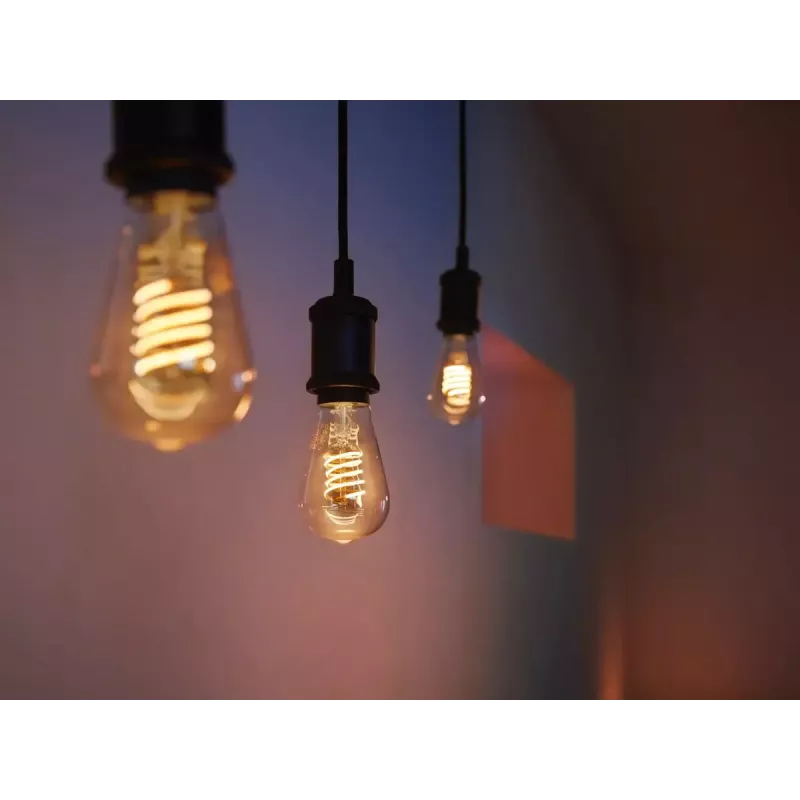 Išmanioji lemputė Philips ST64 Edison E27 Bluetooth / Zigbee, 7 W, permatoma, 60×135 mm