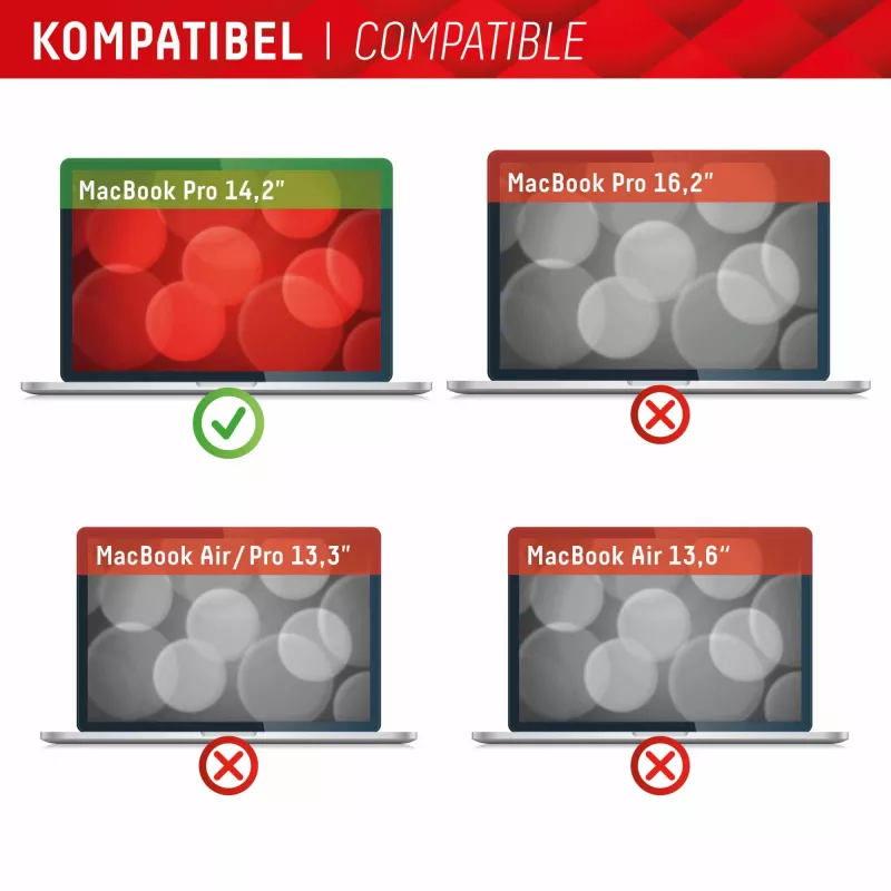 Displex PRIVACY SAFE magnetinis dvipusis privatumo filtras, skirtas MacBook Pro 14,2 colio, apsaugantis nuo dulkių ir įbrėžimų