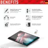 Displex Tablet Glass (9H) Apple iPad 10,9 colio (10. kartos, 2022)/11 colio (2025), ekrano stiklas, nedūžtantis, su EASY-ON® Eco montavimo rėmeliu
