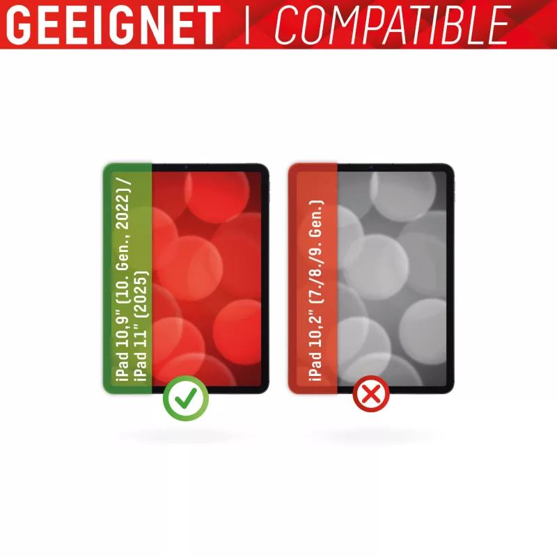 Displex Tablet Glass (9H) Apple iPad 10,9 colio (10. kartos, 2022)/11 colio (2025), ekrano stiklas, nedūžtantis, su EASY-ON® Eco montavimo rėmeliu