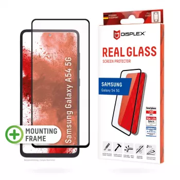 Displex Full Cover apsauginis stiklas (10H) Samsung Galaxy A54 5G su Eco montavimo rėmeliu