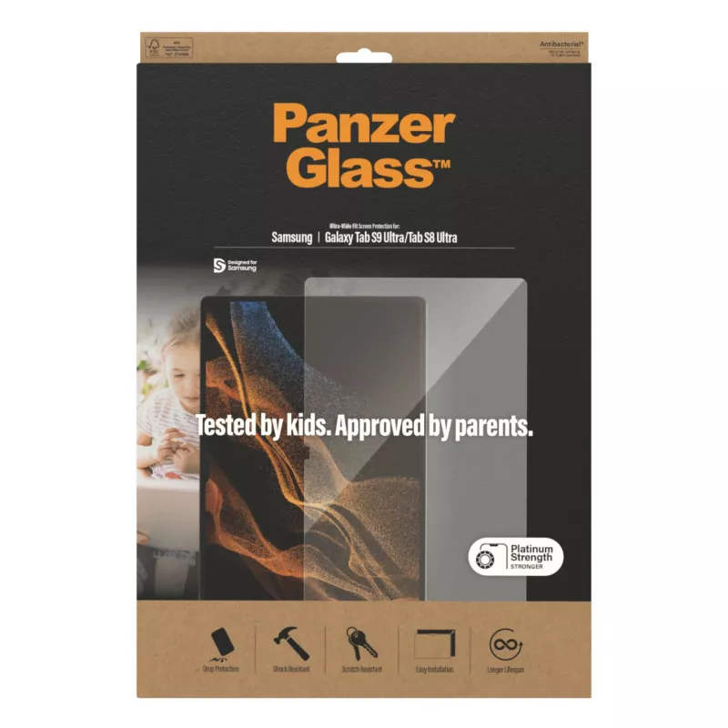 PanzerGlass ® Apsauginis stiklas Samsung Galaxy Tab S8 Ultra | S9 Ultra | Ultra-Wide Fit