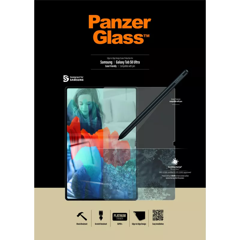 PanzerGlass ® Apsauginis stiklas Samsung Galaxy Tab S8 Ultra | S9 Ultra | Ultra-Wide Fit