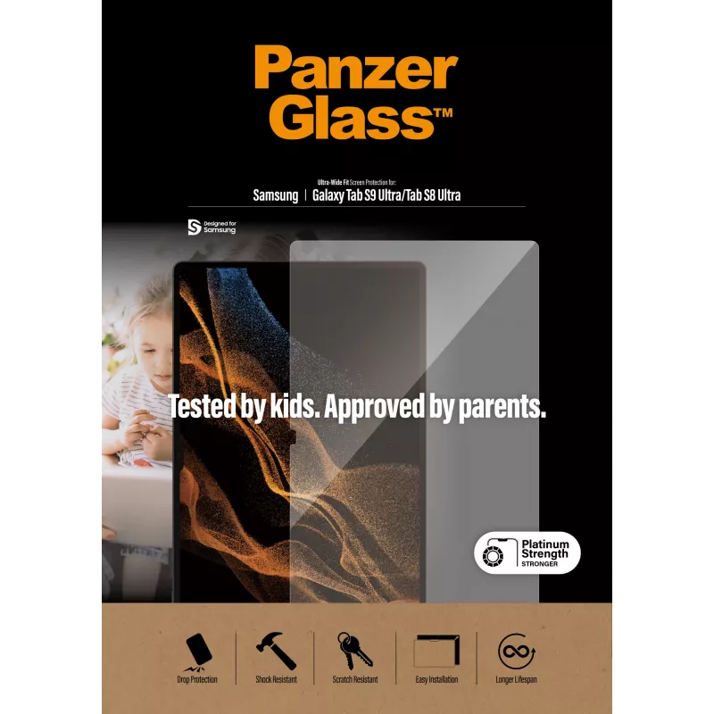 PanzerGlass ® Apsauginis stiklas Samsung Galaxy Tab S8 Ultra | S9 Ultra | Ultra-Wide Fit