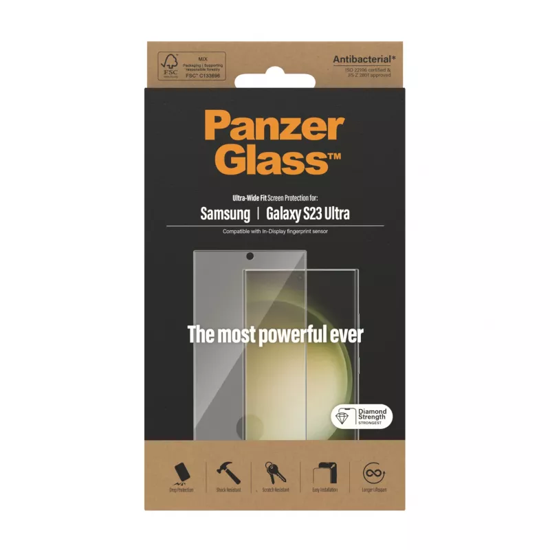 PanzerGlass ® Ekrano apsauga Samsung Galaxy S23 Ultra | Ultra-Wide Fit