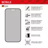 Displex privatumą užtikrinantis apsauginis stiklas (10H) Apple iPhone 15/15 Pro su Eco montavimo rėmeliu