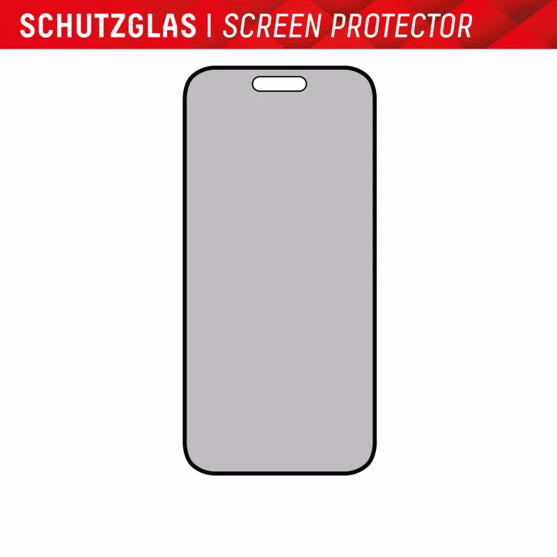 Displex privatumą užtikrinantis apsauginis stiklas (10H) Apple iPhone 15/15 Pro su Eco montavimo rėmeliu