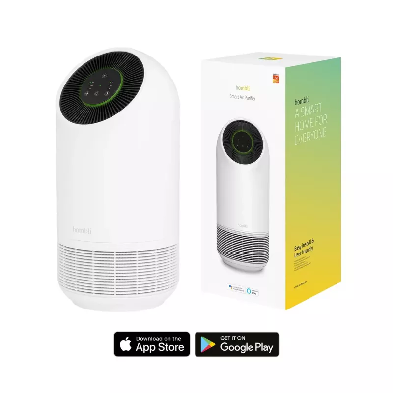 Oro valytuvas Hombli Smart Air Purifier by Avanca International BV, triukšmo lygis 30 dB, baltas ir juodas