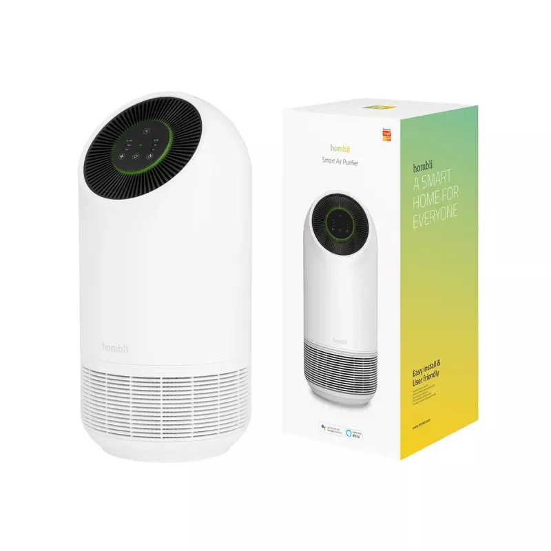 Oro valytuvas Hombli Smart Air Purifier by Avanca International BV, triukšmo lygis 30 dB, baltas ir juodas