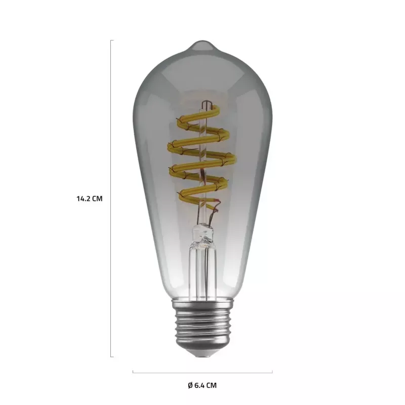 Išmanioji lemputė Hombli HBEB-0211, Wi-Fi, 5,5 W, pilka, A19 (6,1×14,2 cm)