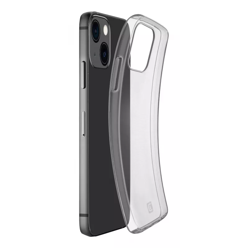 Dėklas Cellularline iPhone 15 permatomas monochromatinis lengvas lengvai pasiekiami mygtukai