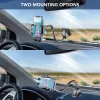 Universalus laikiklis telefonui su siurbtuku Cellularline Hug Flexi XL, juodai pilkas