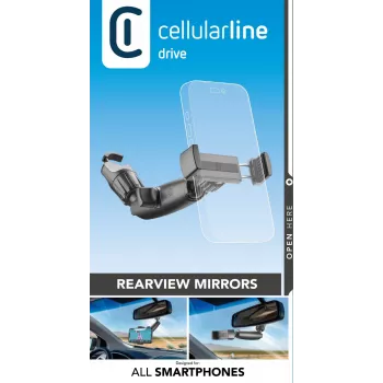 Automobilinis telefono laikiklis Cellularline Spin Mirror Black