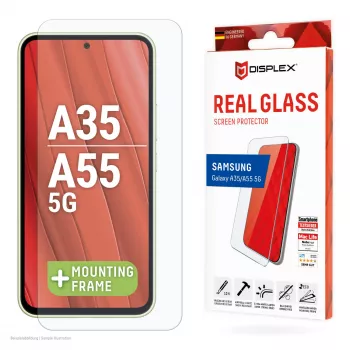 Displex Screen Protector (10H) Samsung Galaxy A35/A55 5G, Eco Montavimo Rėmelis, atsparus įbrėžimams