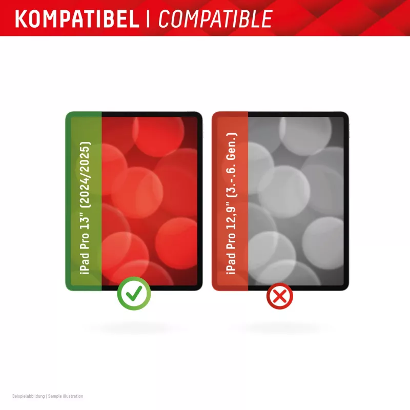 Displex Tablet Glass (9H) apsauginis stiklas, skirtas Apple iPad Pro 13'' (2025/2024), su Eco montavimo rėmeliu, nedūžtantis, itin plonas, nematomas