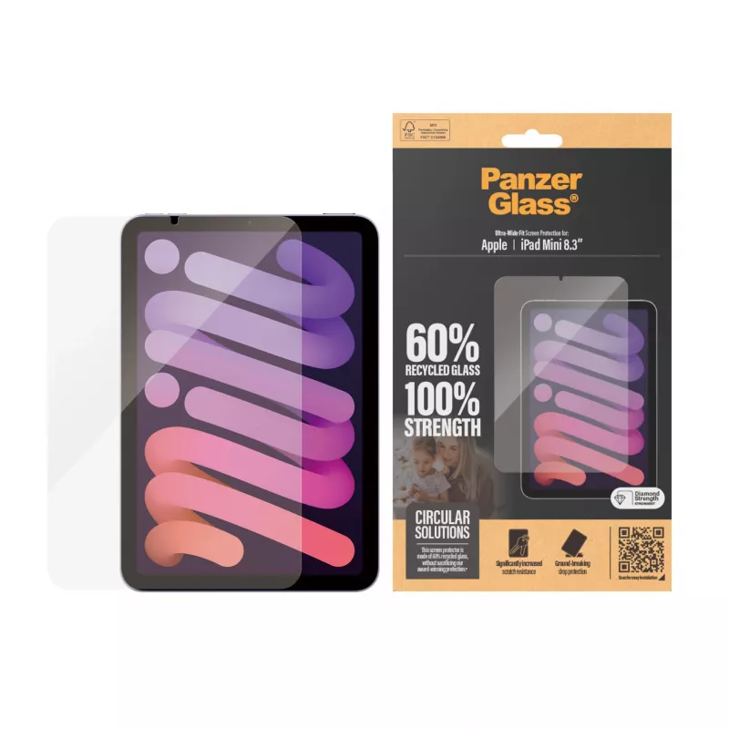 PanzerGlass ® Ekrano apsauga iPad Mini 8,3'' (2021, 2024) | Ultra-Wide Fit