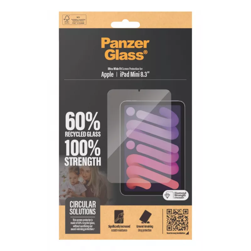 PanzerGlass ® Ekrano apsauga iPad Mini 8,3'' (2021, 2024) | Ultra-Wide Fit