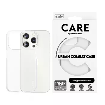 Dėklas PanzerGlass iPhone 15 Pro Skaidrus Urban Combat Clear Frame