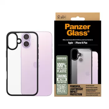 Dėklas PanzerGlass HardCase Black permatomas iPhone '24 6,7 colio