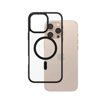 PanzerGlass ® HardCase Skaidrus su Juodu MagSafe ir Rėmeliu, iPhone 16 Pro Max