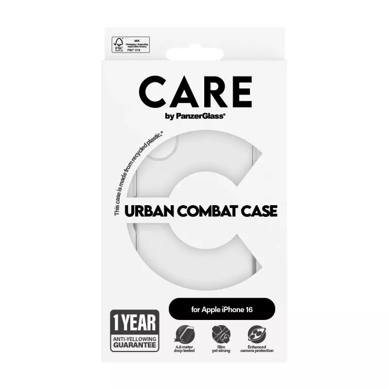 PanzerGlass CARE by Flagship Case Skaidrus Urban Combat dėklas iPhone '24 6.1 colio
