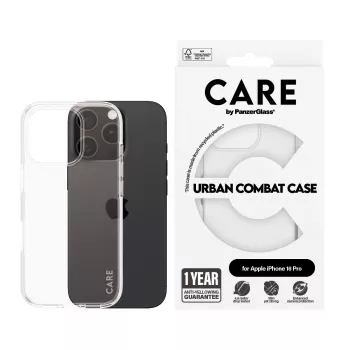 Dėklas PanzerGlass CARE by Flagship Case Urban Combat Skaidrus iPhone '24 6.3 colio Pro