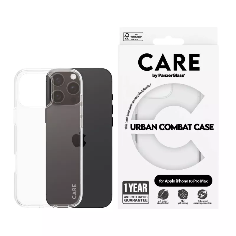 Dėklas PanzerGlass CARE Flagship Case Transparent Urban Combat iPhone '24 6.9 colio Pro