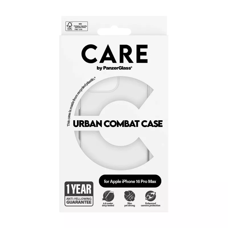 Dėklas PanzerGlass CARE Flagship Case Transparent Urban Combat iPhone '24 6.9 colio Pro