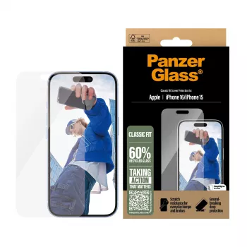 Apsauginis stiklas PanzerGlass® Classic Fit iPhone 16 | 15