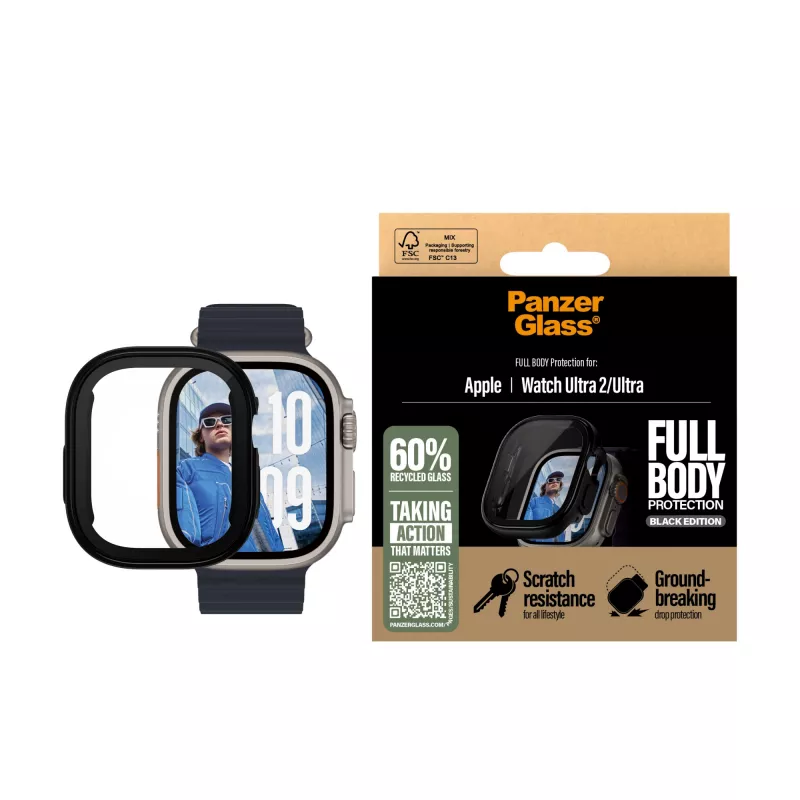 PanzerGlass® Snappie Full Body Bulky Black Apple Watch Ultra 3 | Ultra 2 | Ultra | 49 mm