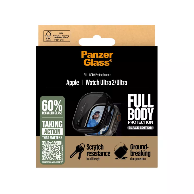 PanzerGlass® Snappie Full Body Bulky Black Apple Watch Ultra 3 | Ultra 2 | Ultra | 49 mm