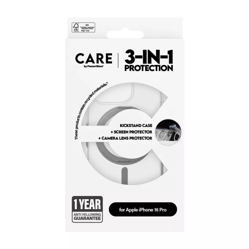 PanzerGlass CARE by ® 3-in-1 Ceramic Bundle iPhone 16 Pro
