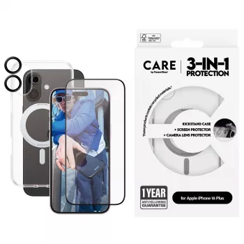 PanzerGlass CARE by ® 3-in-1 Ceramic Bundle iPhone 16 Plus – apsauginis rinkinys su dėklu