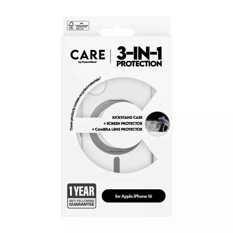 PanzerGlass CARE by ® 3-in-1 Ceramic rinkinys iPhone 16