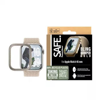 PanzerGlass SAFE. by ® Bling Bumper Gold Apple Watch Series 10 46mm Perforuotas