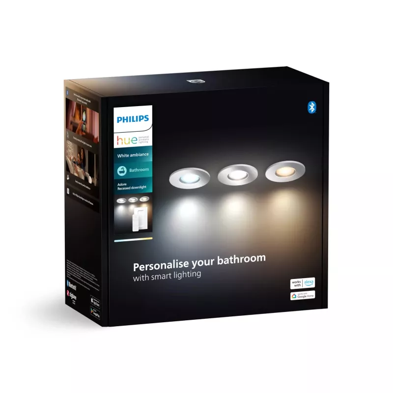 Įleidžiamas šviestuvas Philips Hue White Ambiance Adore 3x350 lm, pritemdomas, reguliuojamos baltos spalvos temperatūros